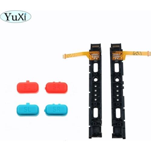 YuXi Complete Right Left Plastic Slider for Nintend Switch NS Joy-con Controller Rail Assembly with Flex Cable SR SL Key Button
