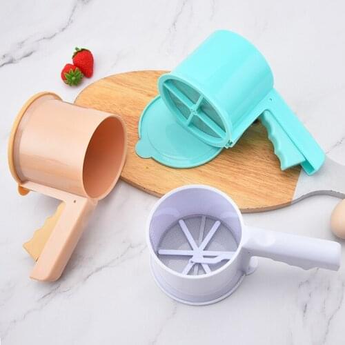 350ML Semi Automatic Flour Sifter Baking Tool Manual Flour Sieve Convenient Hand Held Flour Filter
