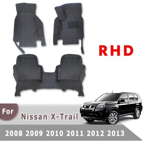 Right Hand Drive For Nissan X-Trail xtrail T31 2008 2009 2010 2011 2012 2013 Car Floor Mats Auto Interior Carpets Styling