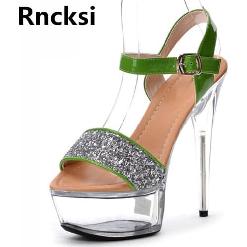Rncksi Summer Women/Girl Pole Dance Sandals Party Shoes Night Club Party Sandals 15cm High Heels Platform Dance Shoes