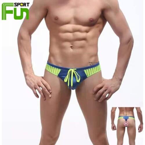 STARFUN Low Waist Sexy Mens Thong Swimsuit Bikini Beach Wear Shorts Hip Lifting Sport Gifts Man Gay Swimwear Swimming Trunks New