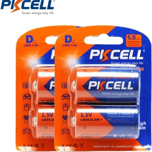 2Pack/4Pieces LR20 D/AM-1 Size Dry 1.5V Battery Alkaline Battery Superior to R20 D UM1 Batteries For Gas Cooker,Mircophone