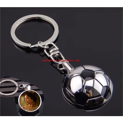 Sublimation blank metal ball key ring Chain hot transfer printing keychains consumables material 20pcs/lot