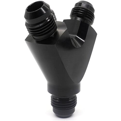 Universal 3-Way Y-Block Oil Pipe Fitting Adapter Aluminum AN10 10-AN Male to 2X AN10 10-AN Male For Auto Vehicle Repair
