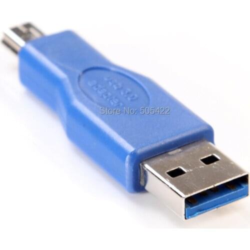 USB 3.0 Type A Male to Mini 10 Pins Male Super Speed Adapter Converter Blue