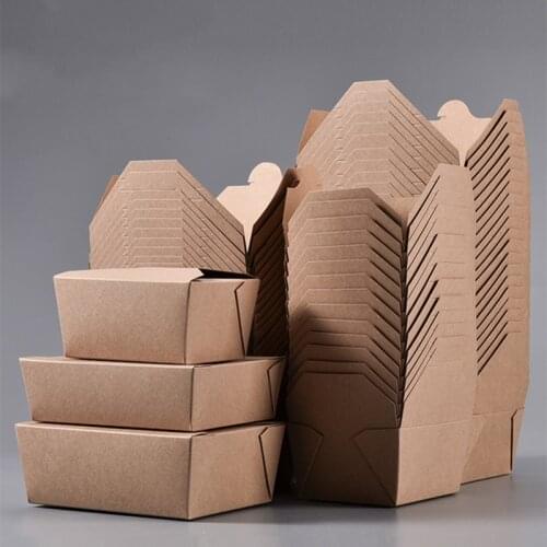 Take Out Food Containers 750/800/1080/1400/1480/1760/2000ml 200x Kraft To Go Food Boxes Grease Resistant Restaurant Lunch Boxes