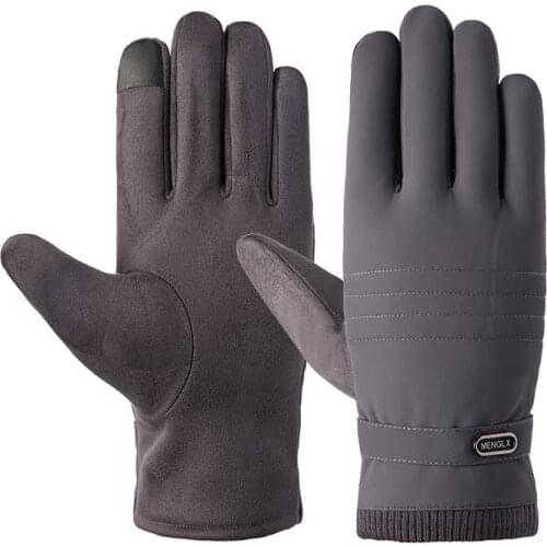 Winter Cloth Gloves Black Mens Touch Screen Anti-skid Windproof Warm Gloves Warm Motorcycle Driving Bicycle Gloves