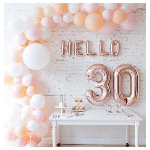 1set 16inch letter number foil balloon hello 30 50 18 rose gold silver gold color for 30th birthday party decoration balloon