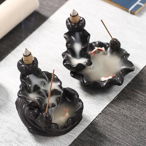 10/8.5/11cm Mini Back Flow Incense Burner Lotus Incense Holder Buddhist Supplies Lotus Incense Holder Buddhist Supplies