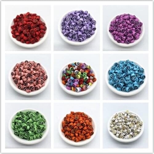 New 7x4mm 100pc Peace Round Flat Charms Acrylic Beads Loose Spacer Beads Makeing DIY Bracelet Necklace Beaded Jewelry