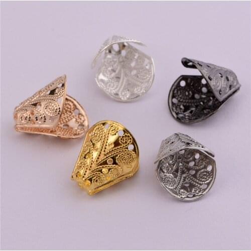 20 pieces 12mm copper flower holder hairpin diy necklace pendant jewelry accessories hollow flower hat spacer handmade material