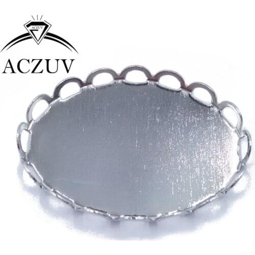 200pcs 13x18mm 18x25mm 30x40mm Rhodium Plated Lace Cabochon Setting Oval Pendant Tray Bezel Pendant Blank Pendant Base OPB003