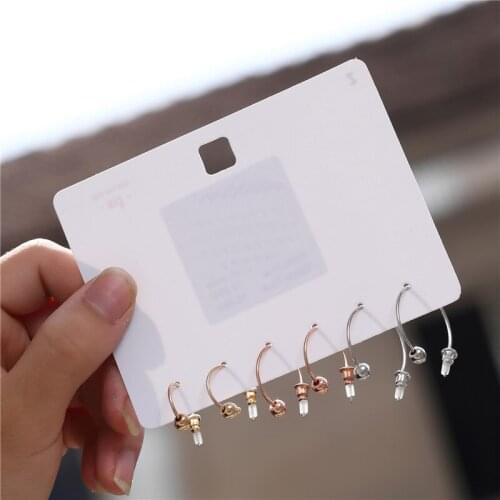 3Pairs/Sets Tiny Round Stud Earrings Set Mix Gold Rose Gold Silver Color Circle Small Earings Fashion Cute Jewelry Gift for Girl