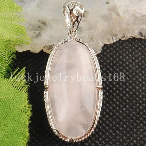 Free Shipping Women Fashion Jewelry New Pink Crystal Oval Pendant Bead C3565