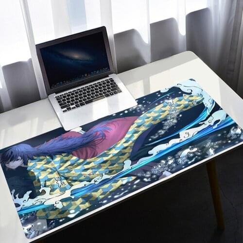 Anime Demon Slayer Kimetsu No Yaiba Large Gaming Mouse Pad Xxl Speed Computer Accessories Mousepad Pc Gamer Keyboard Mouse Mats