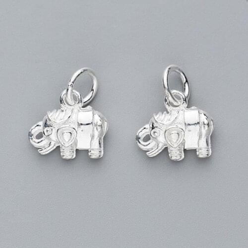100% 925 Sterling Silver Trendy Elephant Dangle Charms Beads fit Bracelet Necklace Women Party Jewelry Making Gift Accessories