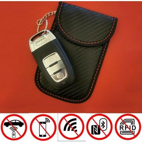 Car Key Signal Blocker Case Signal Shield Case Protector Pouch For Car Keys Ring Keyless RFID Blocking Bag