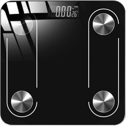 USB Charging Tempered Glass Digital Body Weight Scale LCD Bathroom Scales Weight Monitor Body Fats Scale