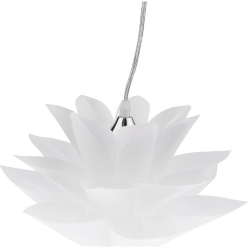 Decorative Lotus Lampshade Ceiling Pendant Light with 110cm/43.3inch Chain for Office Bedroom Restaurant Home ( White )