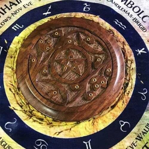 Wooden Pentacle Incense Stick Holder Incense Cones Burner Tray Board Plate Craft