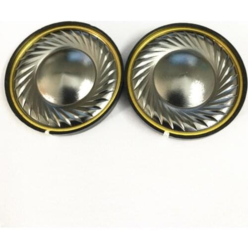 1 Pair 40mm Headphone Titanium Silver Bright Loudspeaker Driver Speaker Unit 32 ohm HiFi Headset DIY