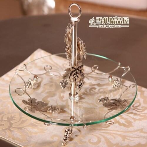 Home Furnishing compote glass fruit plate KTV hotel bar single tripod European high-grade creative wholesale dried fruit plate