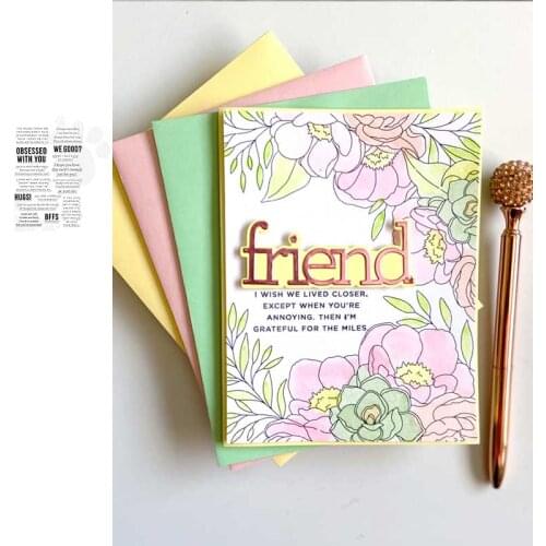 Friend New Cutting Stamps Scrapbook Diary Decoration Embossing Cut Dies Template DIY Greeting Card Handmade 2021 NEW Arrived