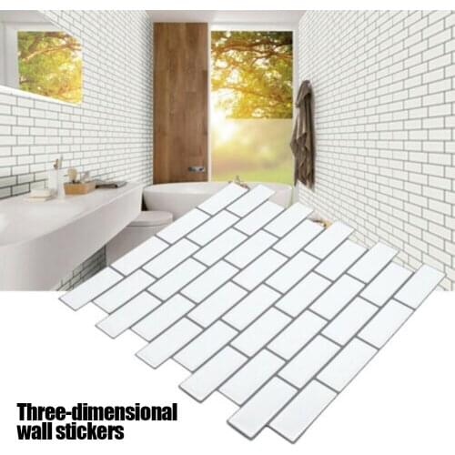 European Wallpapers 3D PVC Stickers Kitchen Wall Tile Peel Sticker Decoration Kitchen Bathroom Living Room WallPaper Home Decor