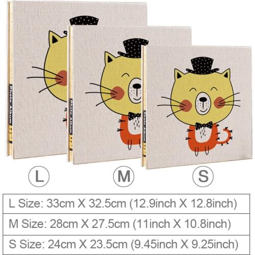 Photo Albums Kid Baby Linen Hardcover Magnetic Scrapbook Burlap Cover Self Adhesive Diy Memory Book Holds 4X6 5X7 6X8 8X10 Photo