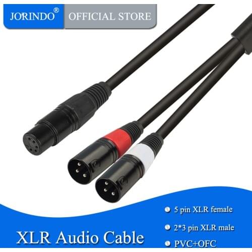 JORINDO 0.5M/1.64FT 5-hole XLR female to dual 3-pin male XLR One point two Conversion line