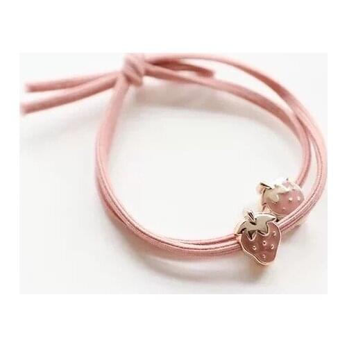 Strawberry Star Hair Rope Rubber Band Hair Ring Set Leather Cover Head Rope Korean Small Fresh and Simple Personality Lovely