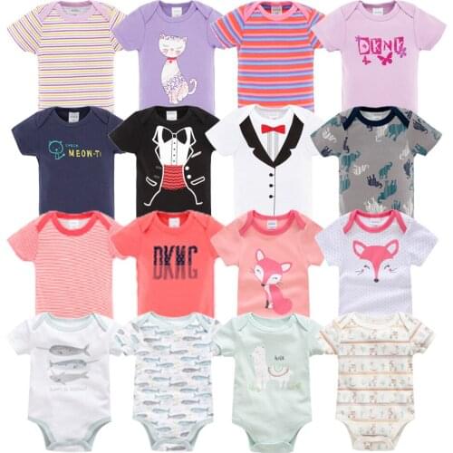 Honeyzone Summer Newborn Baby Girl Clothes Short Sleeve roupas de bebe Cotton Body Baby Boy Clothes 3pcs/set Baby body bebes