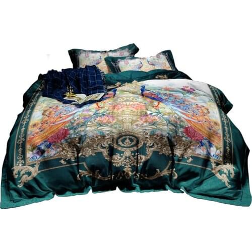 New Style High Quality Cotton 4pcs Pastoral Royal Bedding Set 1.5m1.8m2m Bed Sheet Set Bedroom Decoration 3D Print Home Textile