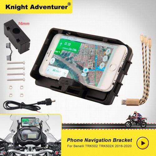 Motorcycle navigation support bracket GPS phone charging For Benelli TRK502 TRK502X 2016 2017 2018 2019 2020