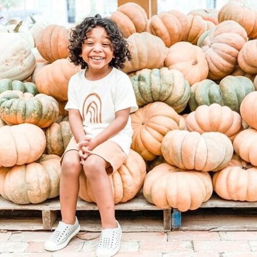 Summer Kids' Clothes Short Sleeve T-Shirts Children Boys Girls Tops Tees Rainbow Print Cotton White T-Shirt 1-8Y Children Tees