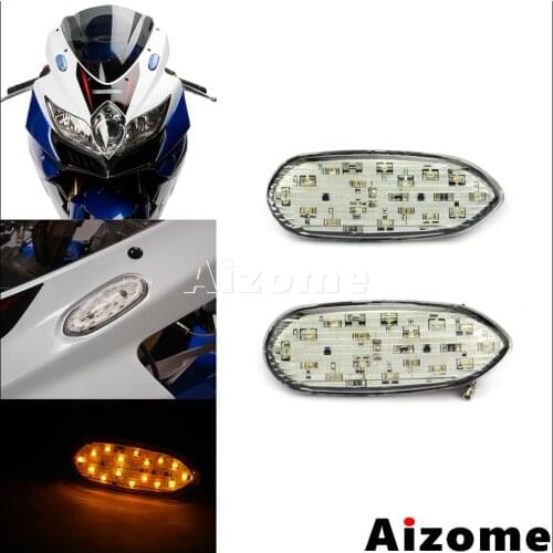 Motorcycle E8 Turn Indicator LED Blinkers For Suzuki GSX-R600 GSX-R750 2006-16 GSX-R1000 2005-2016 Mirror Block Off Turn Signals