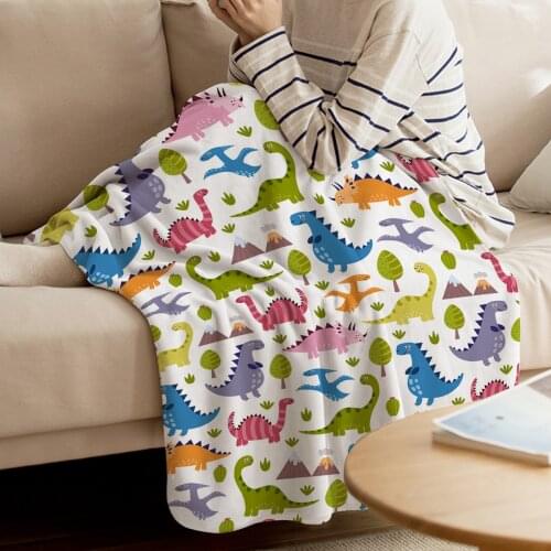 Throw Blanket Cute Dinosaur Pattern Throw Blanket Soft Blanket For Kids Adults