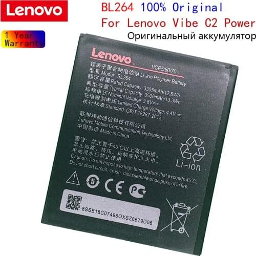 Original Lenovo BL264 Battery For Lenovo Vibe C2 Power k10a40 k10a40 3500mAh Cellphone Batteries