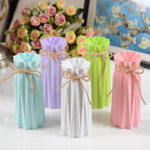 Plastic Vase Home Decoration Accessories Flower Pot Ornaments Simulation Flower Insert Anti-fall European Creative Dry Vase Gift