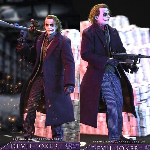 Full Set doll Toys BT101 1/6 Bat Hair transplant clown joker purple coat version Figure Model Toy for collection