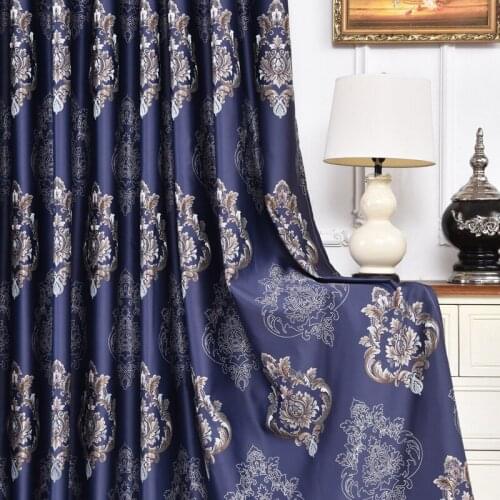 High Precision Silk Jacquard Blackout Curtains For Living Room Bedroom Modern Door Window Curtains Treatment Custom Size Panel