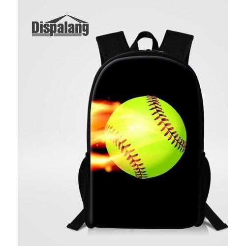 Dispalang Boys School Backpack Schoolbag Baseball Printed Children 16 Inch Bookbag Football Men Cool Shoulder Rucksack Knapsack