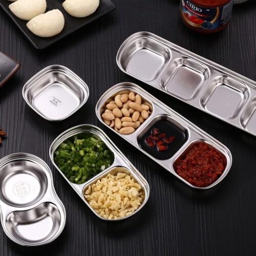 304 Stainless Steel Pepper Roast Meat Sauce Dishes bowl Separate Sushi Vinegar Soy Plates Tableware Food Seasoning Tray