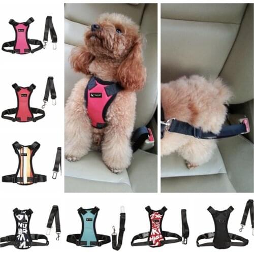 TAILUP High Quality Goods For Pets Adjustable Car Vehicle Dog Seat Safety Belt Harness Dog Collar And Leash