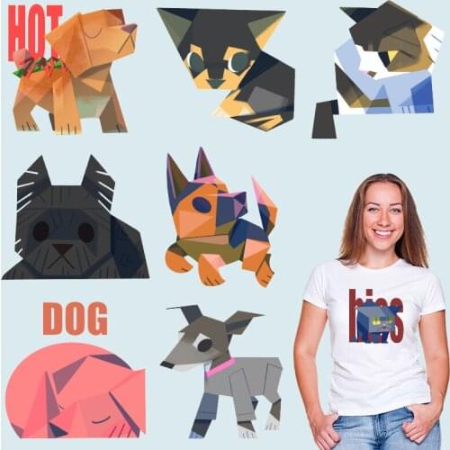 Cartoon animals dogs Logo Stickers on Clothes Iron on patches Heat-sensitive patches Thermal transfer printing Iron On Transfer