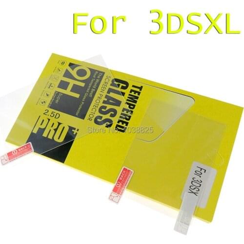 Top Tempered Glass LCD Screen Protector+Bottom PET Clear Full Cover Protective Film Guard for Nintendo 3DS XL/LL 3DSXL/3DSLL