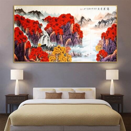 Vintage Traditional Wall Art Chinese Landscape Wall Art Picture Abstract Paintings Home Decor Cuadros Decoration Home Decor