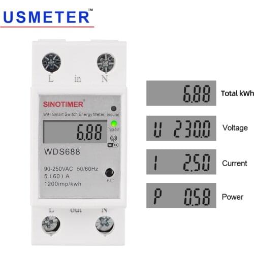 WDS688 90-250VAC WIFI Smart Switch Energy Meter Remote Control by APP Energy Saving Wattmeter Multi-functional Countdown Timer