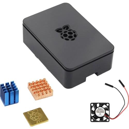 For Raspberry Pi 3 Model B + Plus,Pi 3 / 2 Black White Protective Case Enclosure Cover With Aluminum Heatsink Cooling Fan