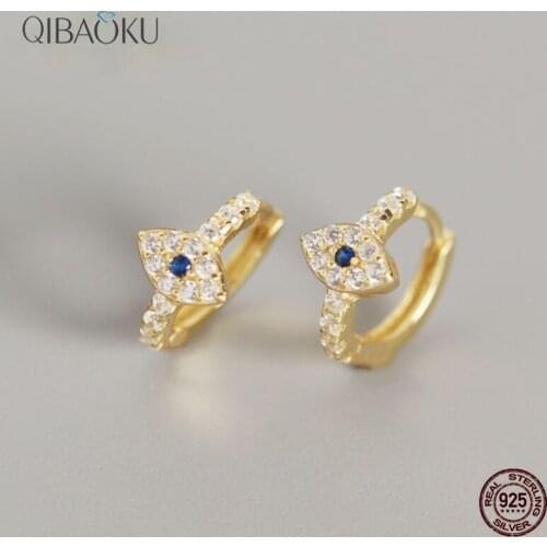 925 Sterling Silver Earrings Delicate Demon Eye Earrings for Women Sapphire Ear Jewelry Personalized Fashion Party Small Earring